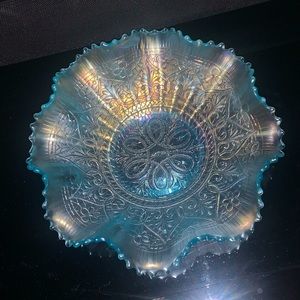 Northwood Carnival Glass Dish antique (HEARTS AND FLOWERS)